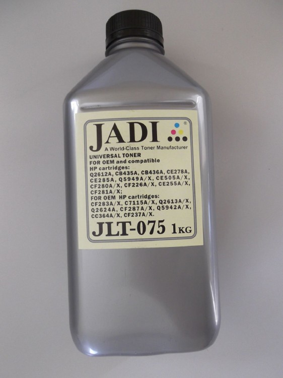 Тонер для HP Универсал тип JLT-075 Premium (фл,1кг,JADI) Silver ATM