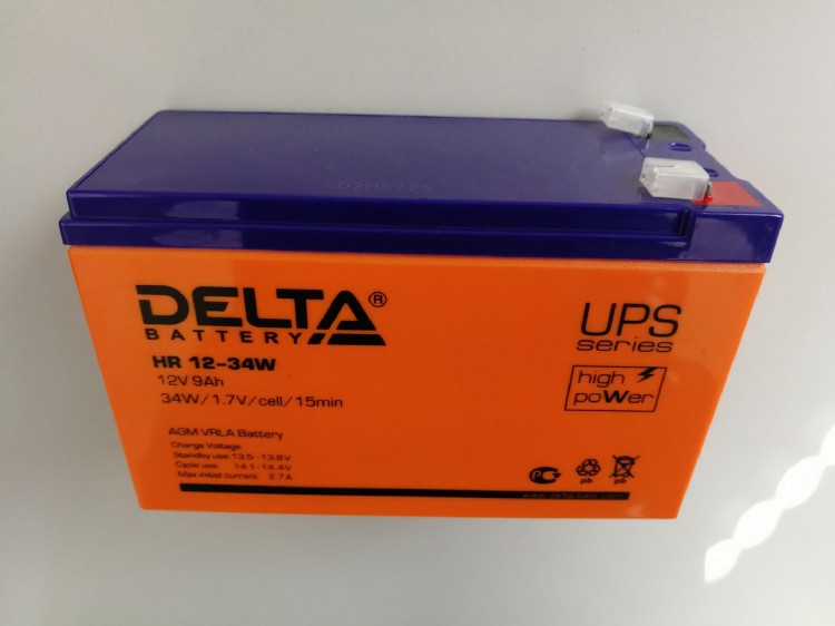Аккумулятор для ИБП Delta 12 V, 9 Ah (HR12-34W)