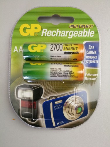 Аккумулятор GP Rechargeable NiMH 270AAHC 2700mAh AA (2шт. уп)